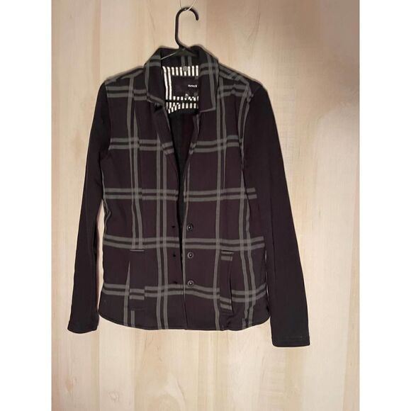 Hurley women's‎ black and white patterned blazer jacket, size medium - Picture 5 of 16